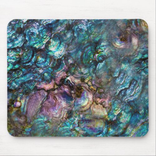 Rainbow Iridescent Abalone Sea Shell Mouse Pad