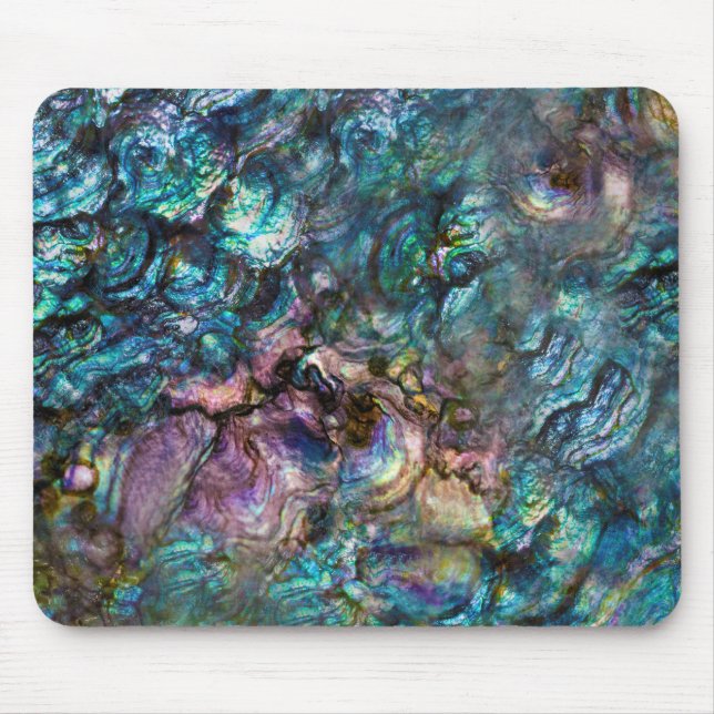 Rainbow Iridescent Abalone Sea Shell Mouse Pad (Front)