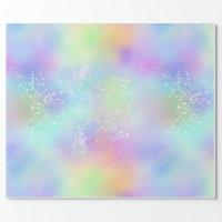 Pretty Holographic Glitter Rainbow Wrapping Paper by