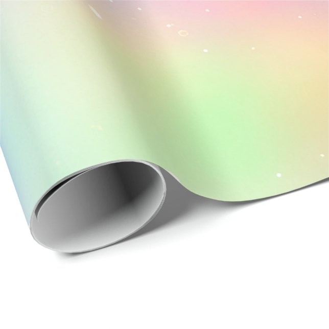 Pretty Holographic Glitter Rainbow Wrapping Paper by SweetBirdieStudio