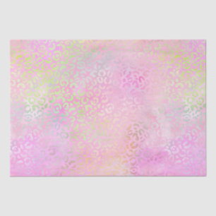 Rainbow Iridescent Gradient and Leopard Spots Tissue Paper