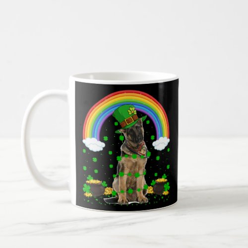Rainbow Irish Shamrock German Shepherd Dog St Patr Coffee Mug