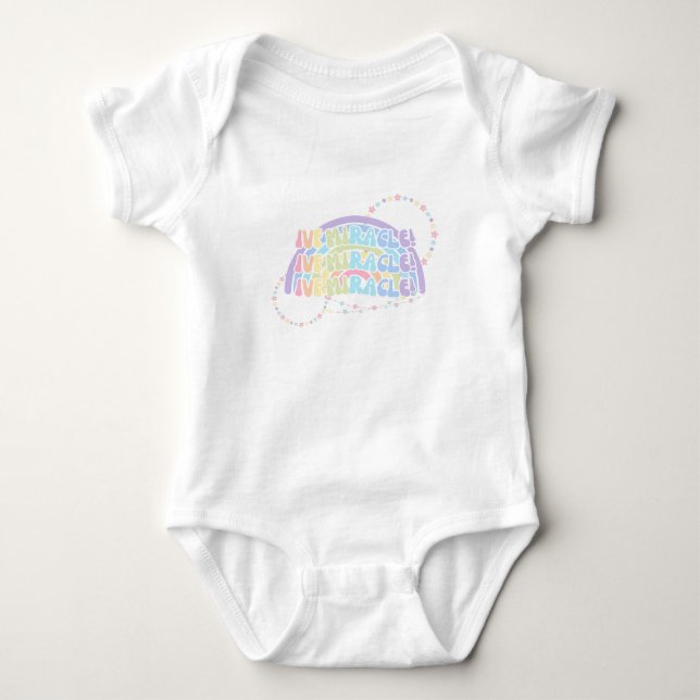Rainbow IVF MIRACLE Colorful Infertility Awareness Baby Bodysuit (Front)
