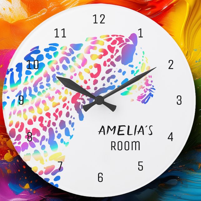  Rainbow Jaguar Personalized Clock (Creator Uploaded)