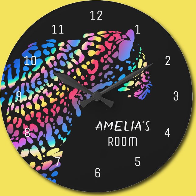  Rainbow Jaguar Personalized Clock (Creator Uploaded)