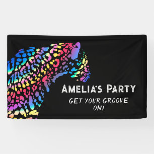 Rainbow Jaguar Personalized Party Banner