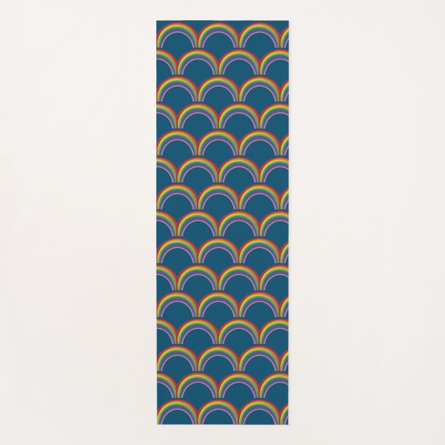 Rainbow Japanese Fan Yoga Mat (Front)