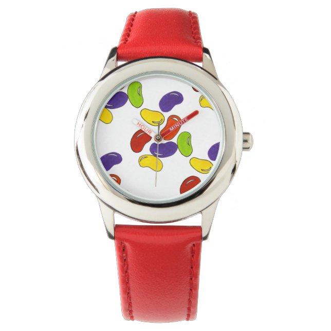 Rainbow Jelly Bean Beans Jellybean Candy Watch (Front)