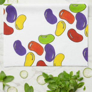 Rainbow Jelly Bean Easter Basket Candy Treats Towel