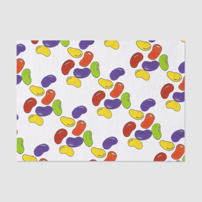 Rainbow Jelly Bean Jellybean Candy Easter Basket Tissue Paper (Front)