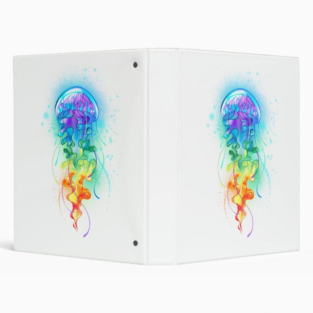 Rainbow jellyfish 3 ring binder (Background)