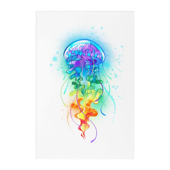 Rainbow jellyfish acrylic print (Front)