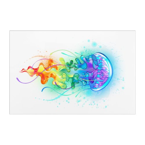 Rainbow jellyfish acrylic print