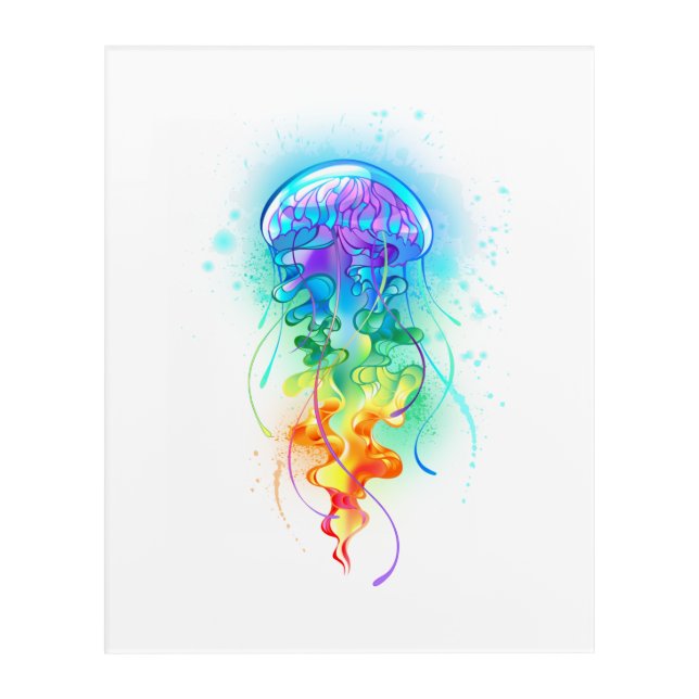 Rainbow jellyfish acrylic print (Front)