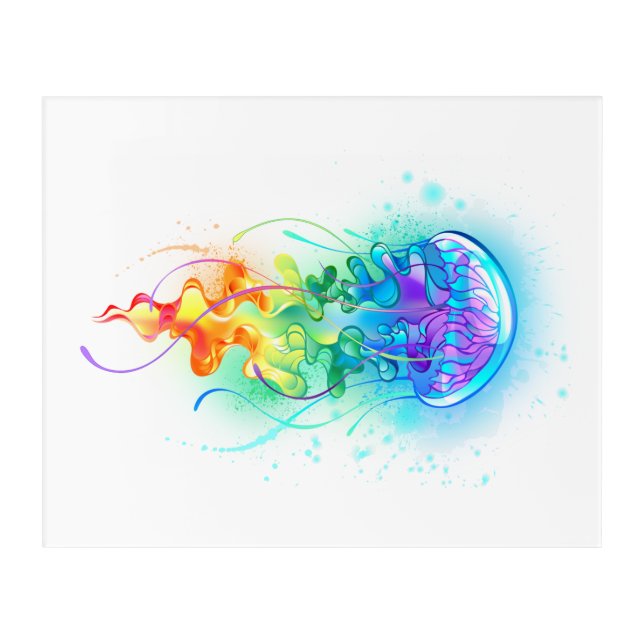 Rainbow jellyfish acrylic print (Front)
