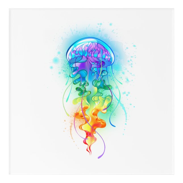 Rainbow jellyfish acrylic print (Front)