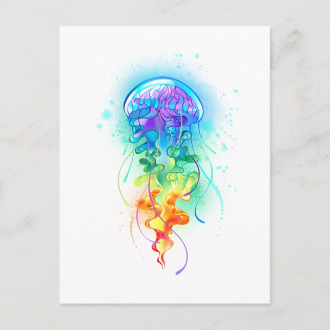 Rainbow jellyfish announcement postcard (Front)