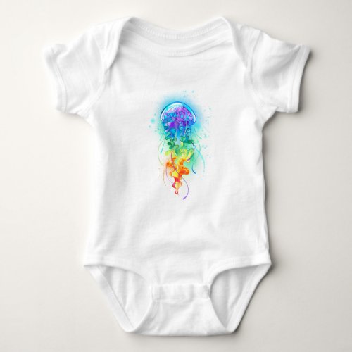 Rainbow jellyfish baby bodysuit