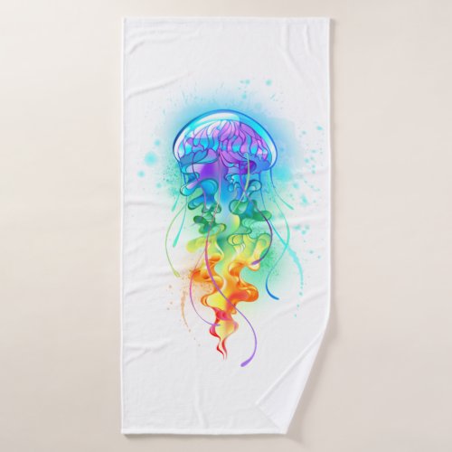 Rainbow jellyfish bath towel set