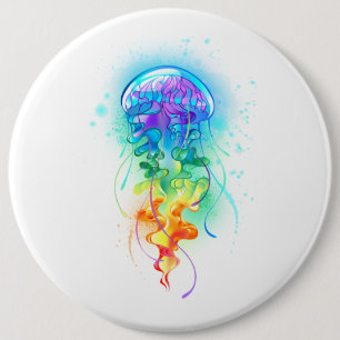 Rainbow jellyfish button