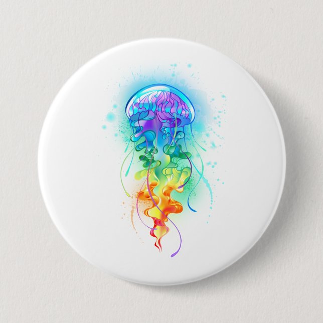 Rainbow jellyfish button (Front)