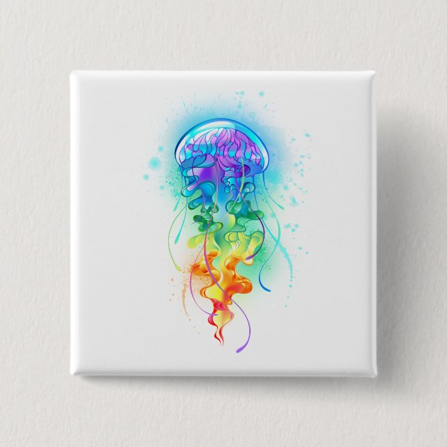 Rainbow jellyfish button (Front)