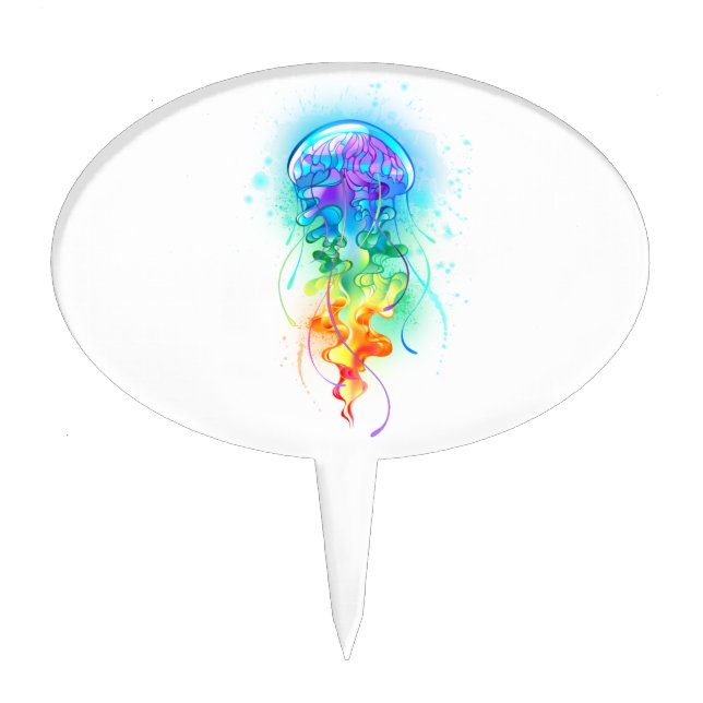 Rainbow jellyfish cake topper (Front)