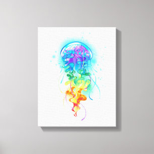 Rainbow jellyfish canvas print
