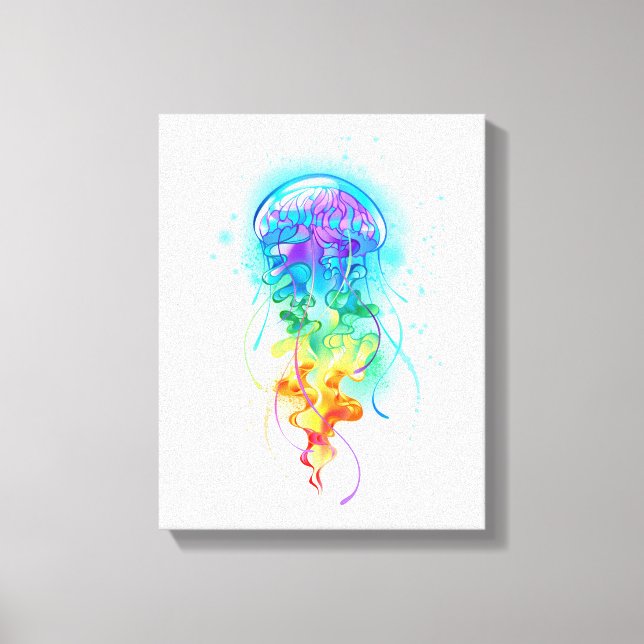 Rainbow jellyfish canvas print (Front)