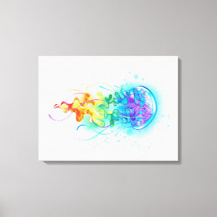 Rainbow jellyfish canvas print