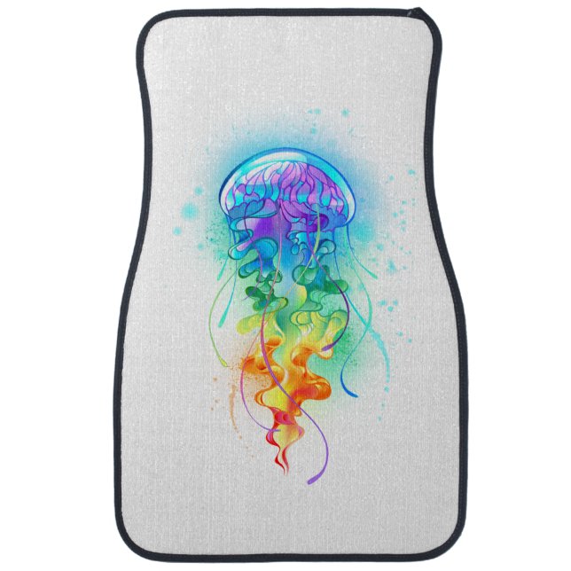Rainbow jellyfish car floor mat (Front)