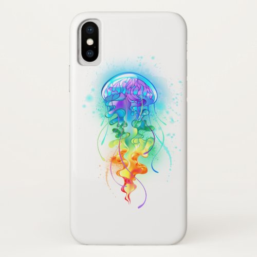 Rainbow jellyfish iPhone x case