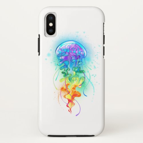 Rainbow jellyfish iPhone XS case
