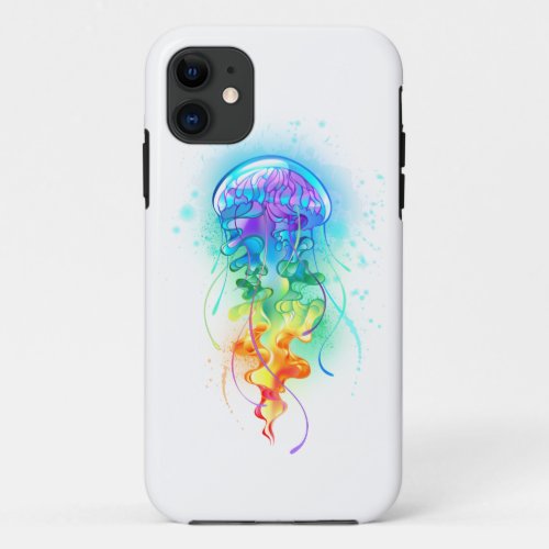 Rainbow jellyfish iPhone 11 case