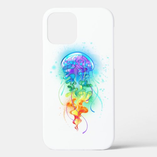 Rainbow jellyfish iPhone 12 pro case
