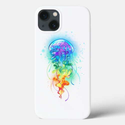 Rainbow jellyfish iPhone 13 case