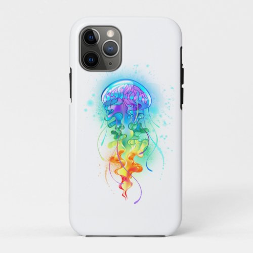 Rainbow jellyfish iPhone 11 pro case
