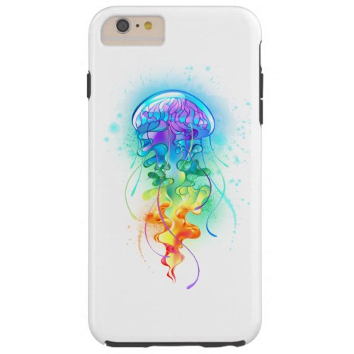 Rainbow jellyfish tough iPhone 6 plus case