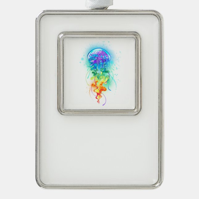 Rainbow jellyfish christmas ornament (Front)