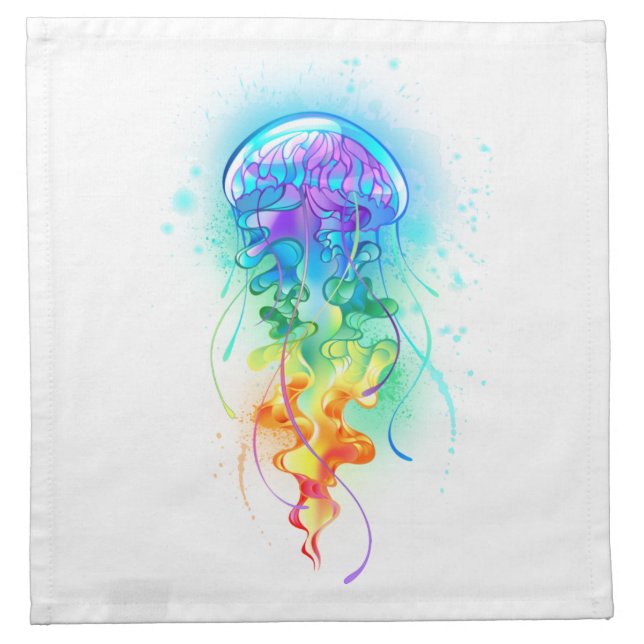 Rainbow jellyfish cloth napkin (Front)