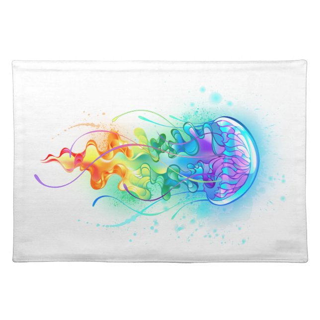 Rainbow jellyfish cloth placemat (Front)