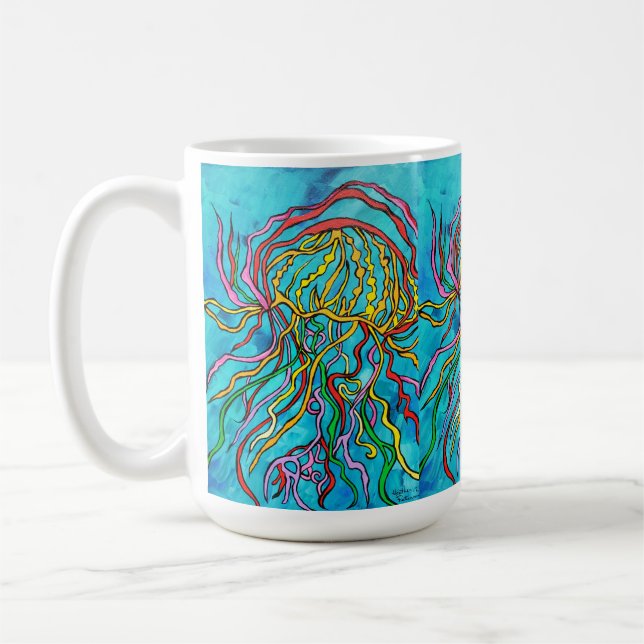 Rainbow Jellyfish  Coffee Mug (Left)