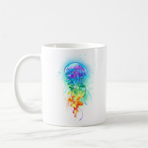 Rainbow jellyfish coffee mug