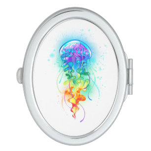Rainbow jellyfish compact mirror