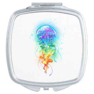 Rainbow jellyfish compact mirror