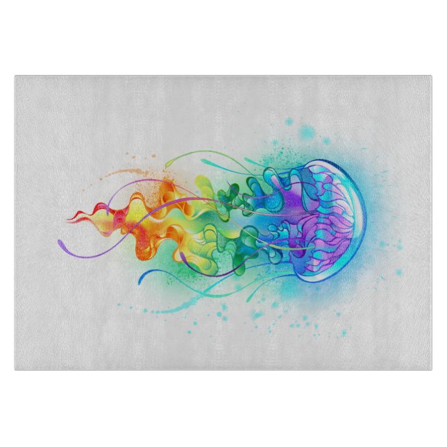 Rainbow jellyfish cutting board (Front)