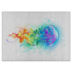 Rainbow jellyfish cutting board