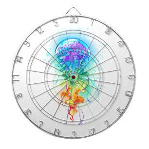 Rainbow jellyfish dart board