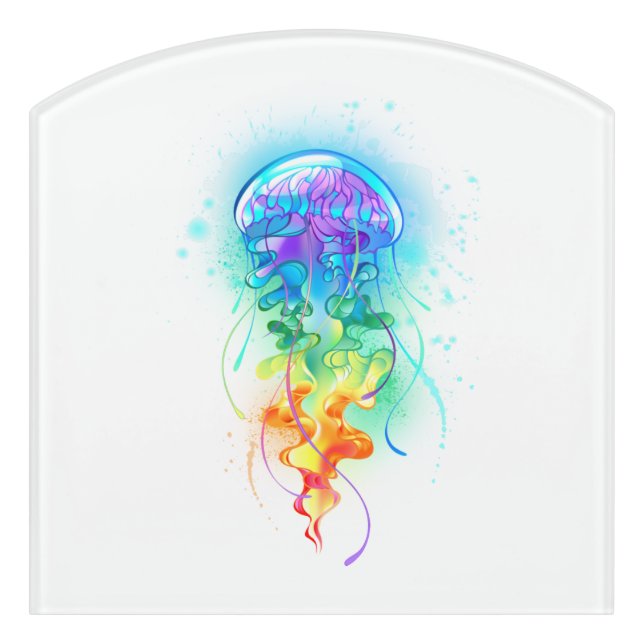 Rainbow jellyfish door sign (Contour Front)