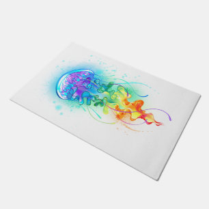 Rainbow jellyfish doormat